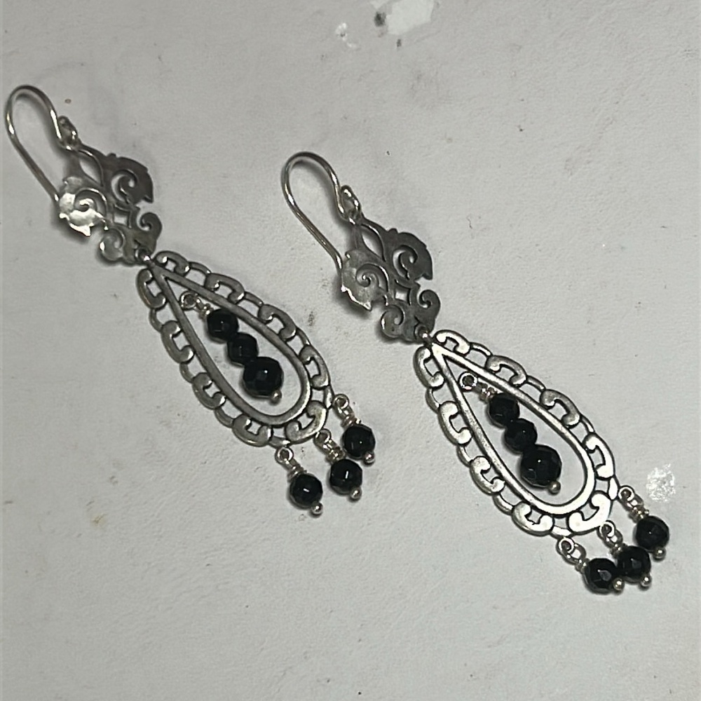 Silpada Black Agate Drop Earrings - Picture 4 of 7